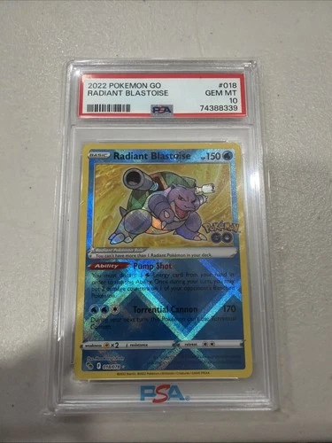 2022 POKEMON GO #018 RADIANT BLASTOISE PSA 10