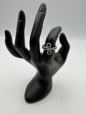 Sterling Silver 925 Swirl Ring CZ Accent Size 7 3.1g Vintage Style