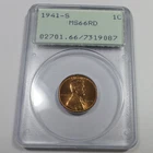 1941 S PCGS MS66 RD RED - Lincoln Wheat Penny Cent 1c US Coin #59181A