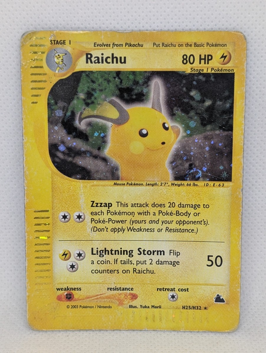 Raichu H25/H32 Skyridge Holo Foil Rare Pokemon TCG Nintendo