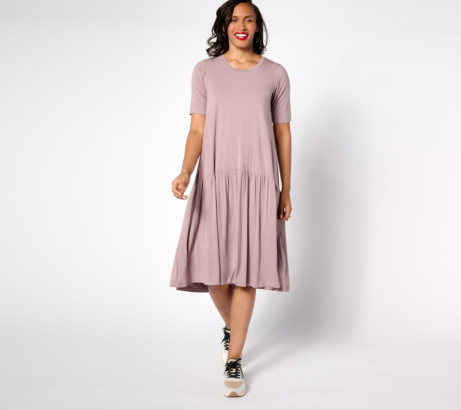 Maya J Women's Dress Sz XL Rayon 230 Elbow Sleeve Brown A638428