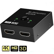 Bi-directional HDMI Switch Splitter 1 in to 2 Out For 4K 3D 1080 HDCP HDTV PC UK