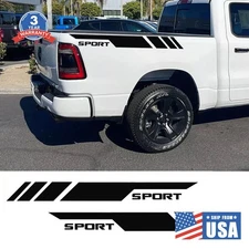 Fit Dodge RAM 1500 2500 3500 Sport Rear Trunk Side Bed Vinyl Decal Sticker Black