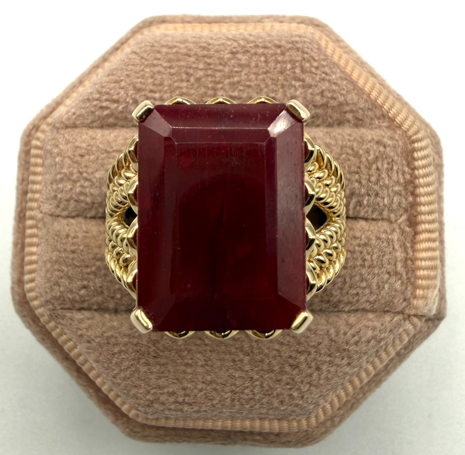 Sterling Silver/ Gold Plated Ruby Ring - image 1