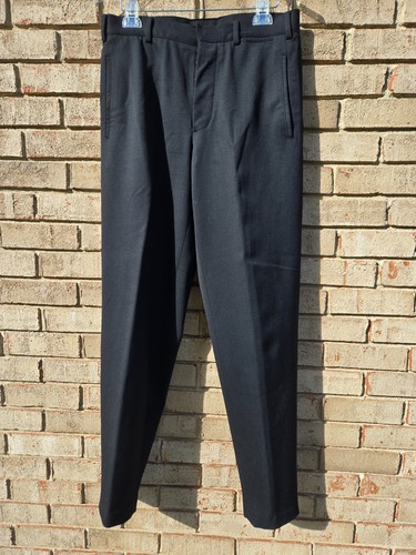 Prada, Vintage PRADA pants - SZ 48 (32) Black wool & rubber Made in Italy