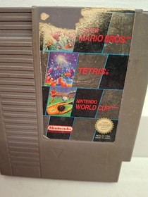 NES Nintendo Super Mario Bros Tetris World Cup French Cart Only