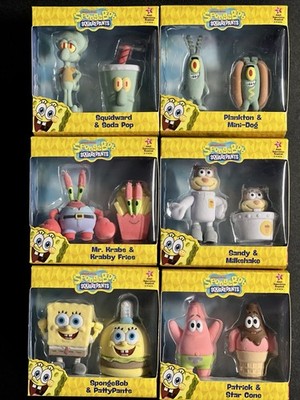 Complete Set Sponge Bob Squarepants Flocked Figures 2 Pack 2025 Nickelodeon !