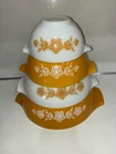 Lot 4 Vintage PYREX 441 442 443 444 Butterfly Gold Cinderella Nesting Bowls