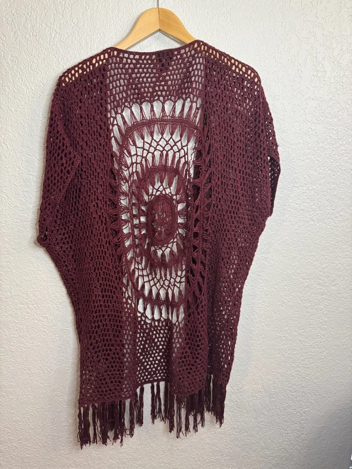 Rue21 Womens Cardigan Burgundy Indie Size M - Image 2 of 4