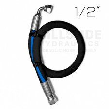 1/2” Hydraulic Hose Assembly – #8 JIC Female Fittings (90/Straight) 4,000PSI