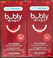 2 Boxes SodaStream Bubly Drops Strawberry 1.36oz Ea, BB  02/13/2024 + 09/17/2024