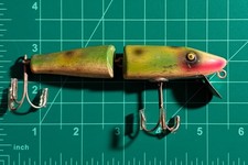 Paw Paw Jointed Pikie VINTAGE 4 1/2" Wooden Fishing Lure