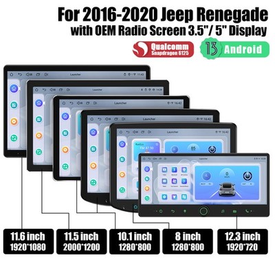 Android 13 For Jeep Renegade 2016 - 2020 Navigation GPS Multimedia Player 4G DSP