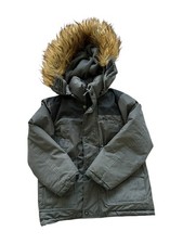 Ben Sherman Boys 5/6 Winter Parka Charcoal Grey Faux Fur Hood - AS IS