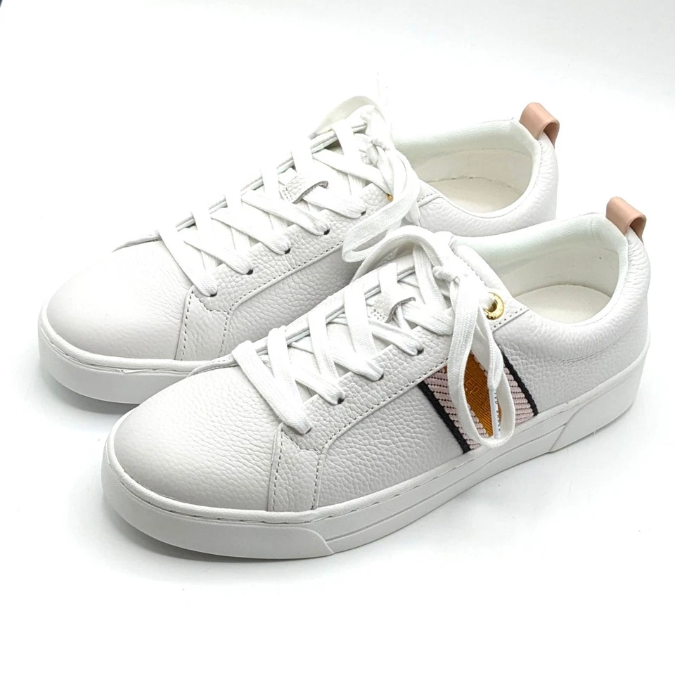 Ted Baker “Bailey Icon” Women’s Classic Leather Tennis Shoe (Pink-White) - NEW - Image 3 of 4