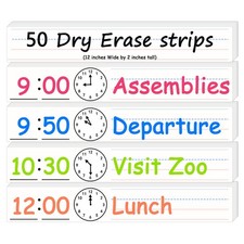 50 PCS Dry Erase Sentence Strips Cardstock Thick Ruled Word Teacher 2x12 Inch