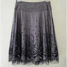 Vintage Y2K Mesh Overlay Skirt Sz 4 Dark Floral Fairy Whimsigoth Romantic