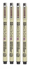 Sakura Pigma Micron 03 Black Pen 0.35mm Line Width 1 count Pack of 4 ,