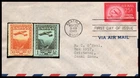 USA FDC - 1949 - 25 Cent Air Mail with 2 Spanish Stamps, Scott # C44