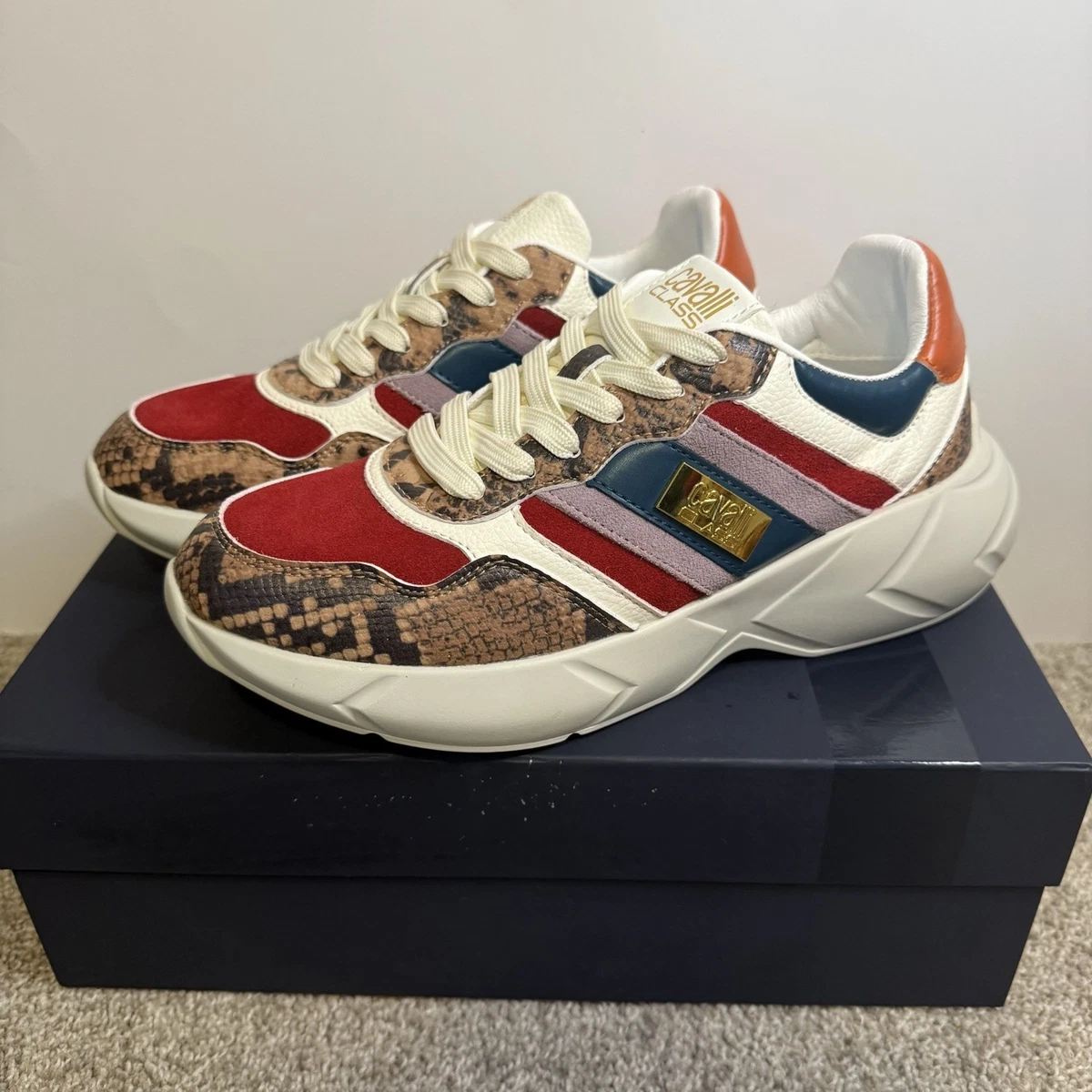 Baskets Femme Just Cavalli En Daim Violet - Taille US 9 IT 39, Neuves Sans Boîte, Sneakers Mode