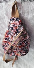 Sakroots Floral Sling Bag, Pink Orange Blue, Adjustable Crossbody Strap, Zipper  
