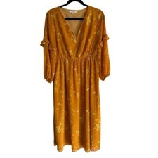 Madewell Ruffle-Sleeve Button-Front Dress in Tonal Botanical, Size 6