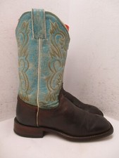 Tony Lama Style 7915 L Brown Leather Square Toe Cowgirl Boots Womens Size 5.5 B