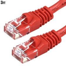 3FT CAT6 RJ45 Network LAN Ethernet Cable UTP 550MHz Copper Wire 24AWG Red