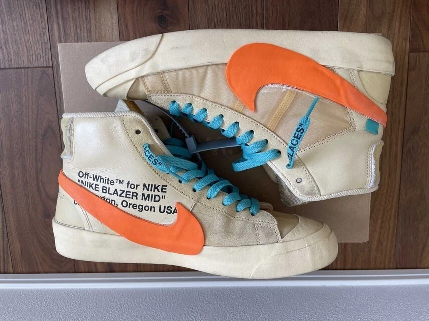 Sz 8.5 AA3832-700 OFF-WHITE × NIKE BLAZER MID ALL HALLOWS EVE |