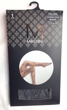 Massini Tights Floral Patterned Black Fishnet Size 1XL/2XL 5 4 -6 0 I Pair