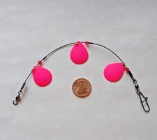 1 Custom 8" Flasher Pop Gear Trolling Rig Bass Trout Walleye Fishing Tackle #74