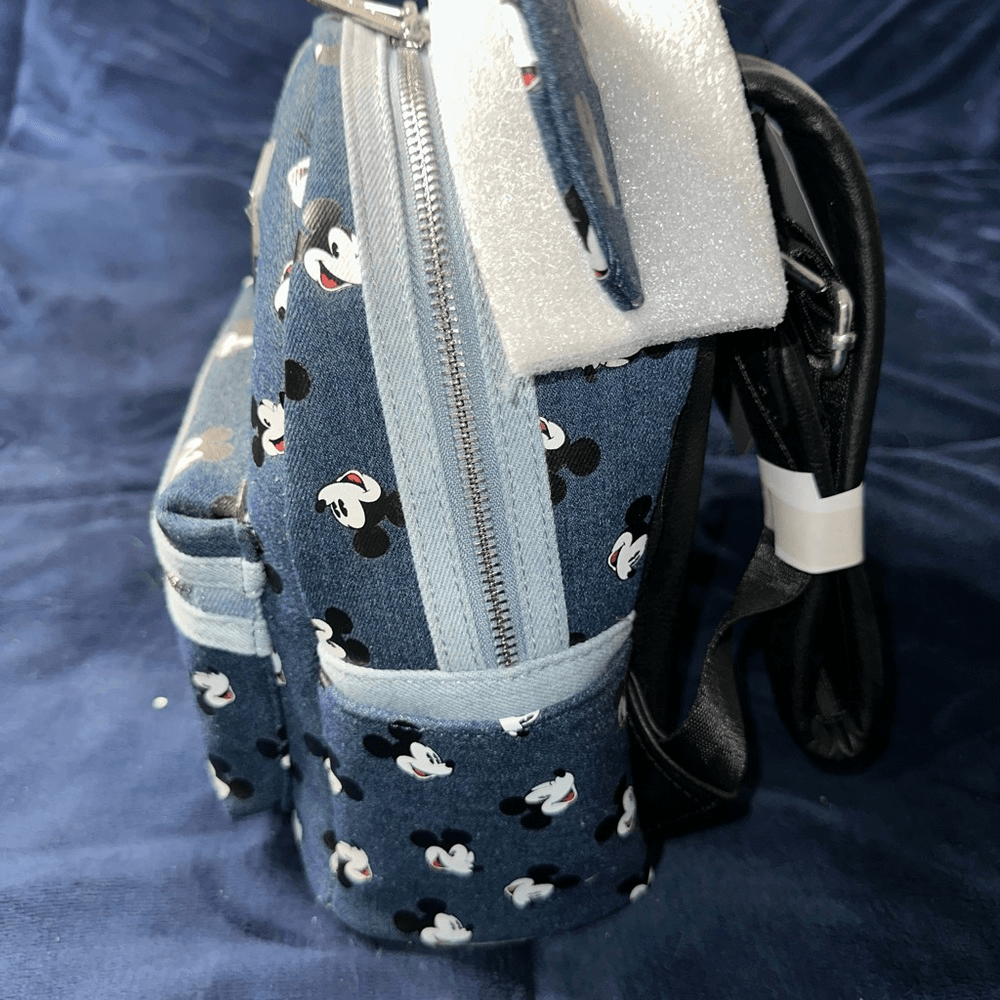 NWT Disney Parks Mickey Mouse Denim Loungefly Mini Backpack Loungefly Disney Mickey Mouse Figural Denim Mini Backpack  main image 3