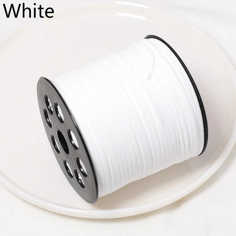 100 yardas imitación gamuza cuero joyería cordón correa plana terciopelo encaje hilo hágalo usted mismo Foto 2 de 4