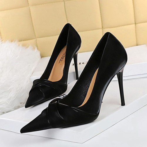 High Heel Stilettos Pumps Shoes Women Size 4.5-10.5 Black Beige Green 10cm New - Picture 8 of 28