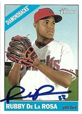Rubby De La Rosa Signed Auto 2015 Topps Heritage Diamondbacks Card - COA - MLB
