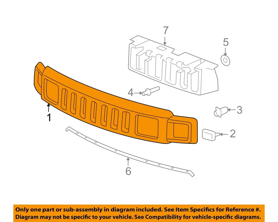 Used Upper Grille fits: 2008 Hummer H3 radiator upper headlamps chrome Upper Gra Foto 3 de 4