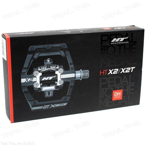 HT Components DH Race Style X2-SX Clipless Bicycle Platform CrMo Pedals Purple - Picture 3 of 4