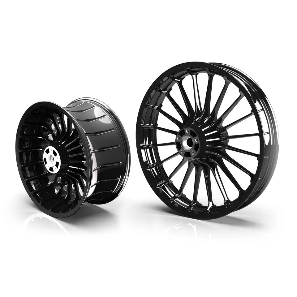 Hoprousa 18x8.5 Black Rear Wheel for 2018+ Harley Fatboy & Breakout Aluminum Foto 3 de 4