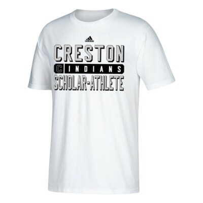 Creston Middle School  Adidas ''Scholar Athlete'' Men's White T-Shirt