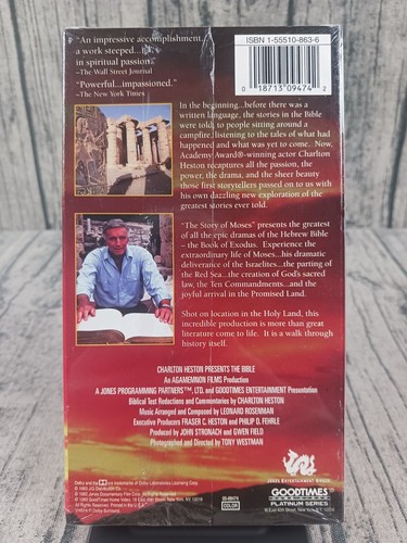 Charlton Heston Presents the Bible - The Story of Moses (VHS, 1993) Brand New - Picture 2 of 2
