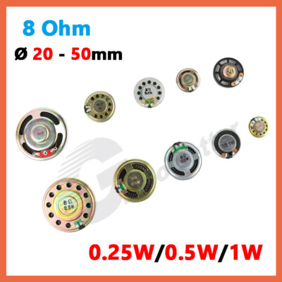 Smaller extra Thin Loud Speaker 0.25/0.5/1W, 8 Ohm LoudSpeaker Dia 20mm - 50mm