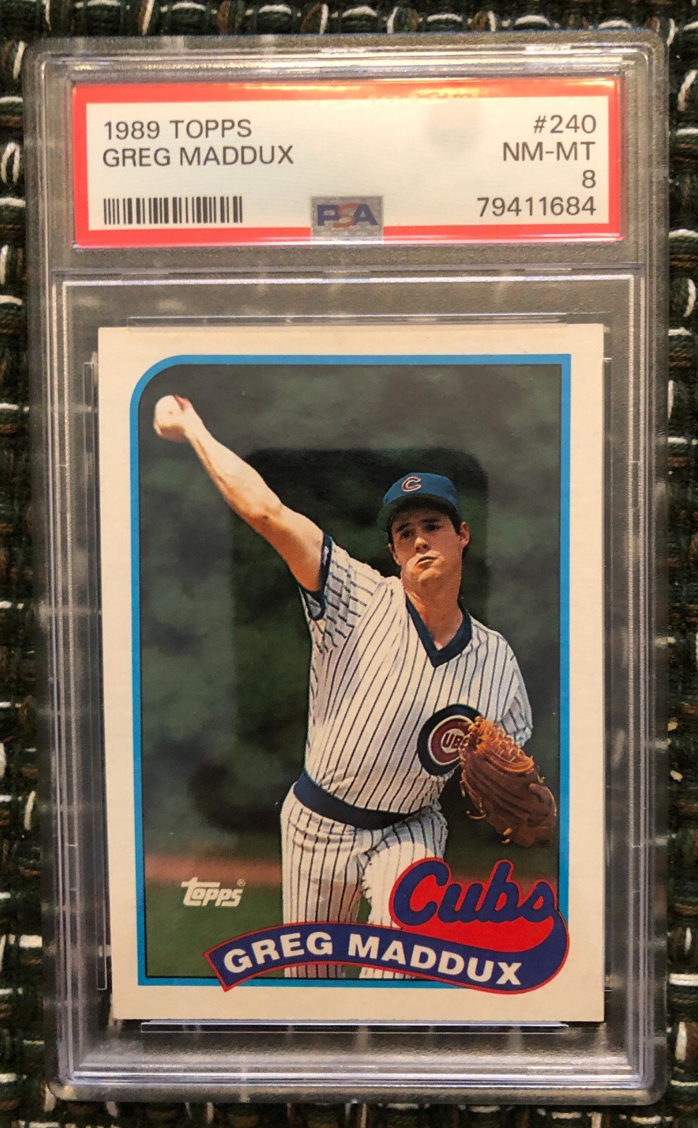 1989 Topps - #240 Greg Maddux HOFer - PSA 8 NM-MT