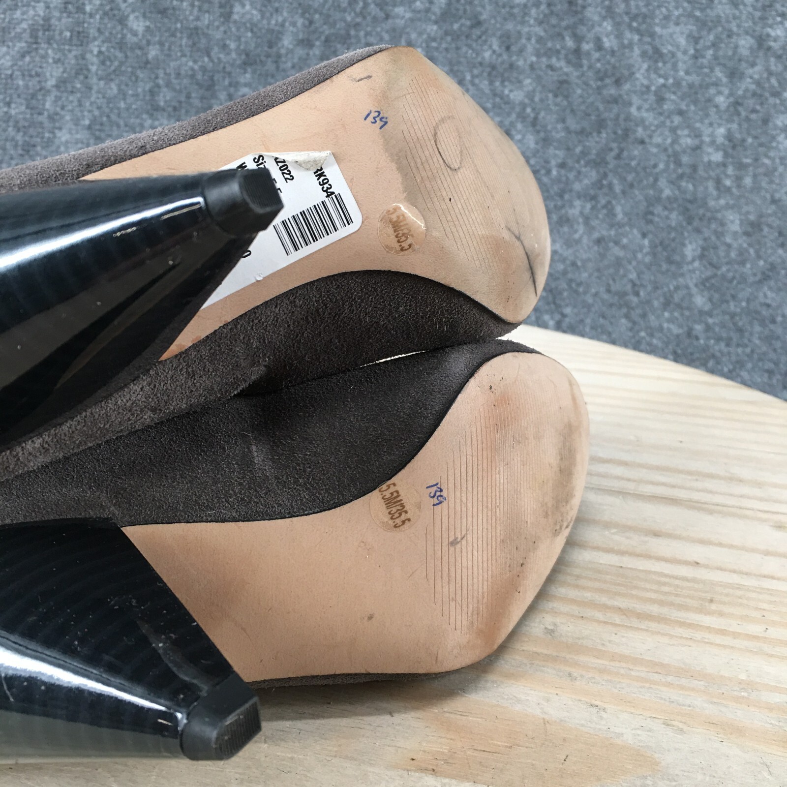 Sole Society Boots Womens 5.5M Gerii Slouchy Heels Knee High Gray Suede Pull On