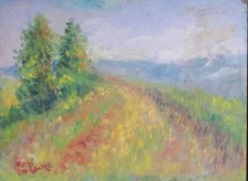 paesaggio piemontese - Quadro dipinto olio su tavola cat 21-24