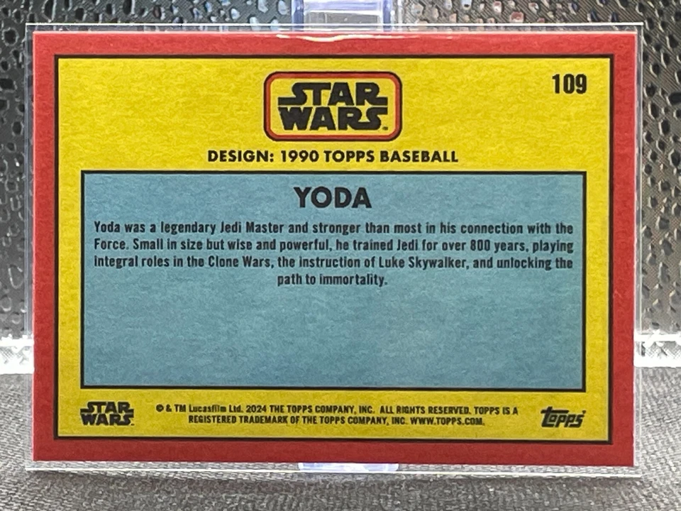 Yoda 2024 Topps Star Wars Throwback Thursday #109 1990 Baseball Design - Image 2 of 2