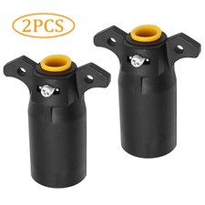 2pcs 7 Way Round Rv Style Trailer Light Plug Connector Replacement End Blade Pin