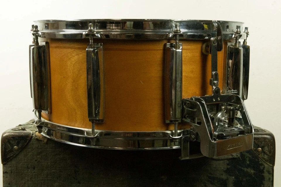 Tambor redoblante de madera real personalizado Yamaha Grabación años 80 6,5x14 SD-065D Foto 3 de 4