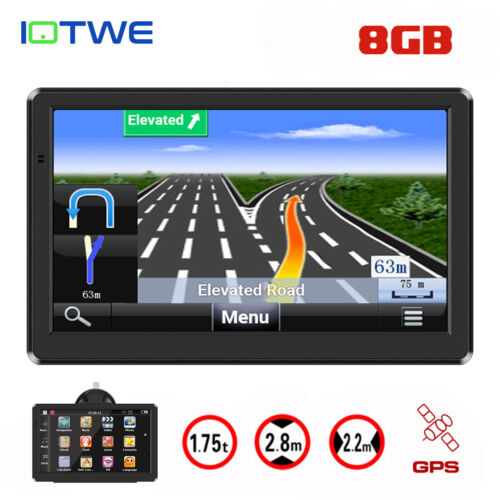 IOTWE 7" Zoll Tragbare GPS Navigationsgerät Navi Navigation PLZ Ziel Eingabe 8GB - Afbeelding 1 van 12