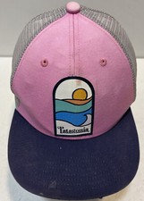 Patagonia Snapback Trucker Hat Sunset Ocean Waves Pink Purple Mesh Back Cap Kids
