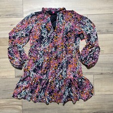 Vince Camuto Womens Tiered Floral Long Sleeve Dress Size XS Lightweight Lined